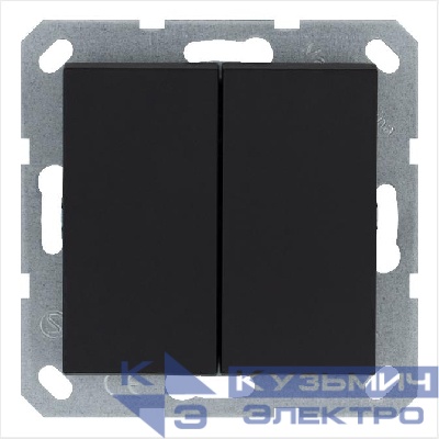 Переключатель перекрестный 2-кл. 10А IP20 механизм черн. матов. soft touch Jasmart G3014PB