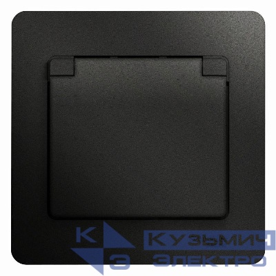 Розетка 1-м СП 1мод. Glossa 16А IP20 с заземл. защ. шторки с крышкой в сборе антрацит SE GSL000746