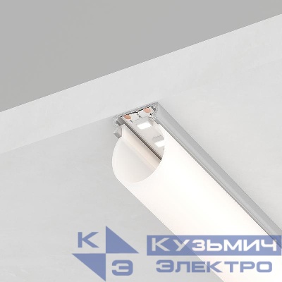 Профиль круглый CAB282 16х20 L2000 узкий в комплекте 2 заглушки 4 крепежа алюм. серебр. FERON 10301