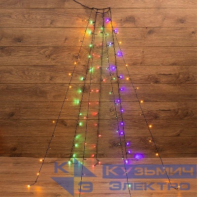 Гирлянда светодиодная елочная с кольцом 7 нитей х1.8м 126LED мультиколор 6.5Вт 220-240В IP20 не соединяемая Neon-Night 235-089