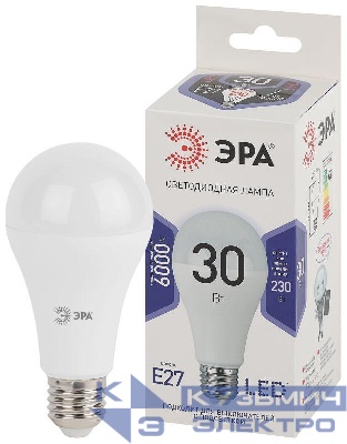 Лампа светодиодная LED A65-30W-860-E27 A65 30Вт груша E27 холод. бел. ЭРА Б0048017
