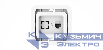 Розетка компьютерная 1-м СП Mimoza кат.5E + гнездо без вставки бел. Makel 22035