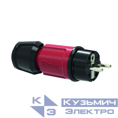 Вилка Schuko 16А 3п 2P+E 250В IP44 Multi-grip красн. Bals 7373