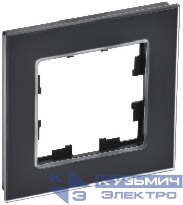 Рамка 1-м BRITE РУ-1-2-Бр стекло черн. матов. IEK BR-M12-G-31-K02