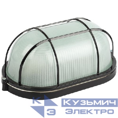 Светильник НБП 04-100-002 1х100Вт E27 IP54 акватермо алюм./стекло овал с решеткой черн. Эра Б0063913