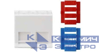 Вставка угловая 45х45 (аналог Mosaic) для 2 модулей Кeystone Jack со шторками SIP3A-2K-M45-45 Hyperline 426180
