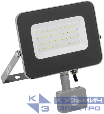 Прожектор светодиодный СДО 07-30Д 30Вт 6500К IP54 с датчиком движ. сер. IEK LPDO702-30-K03