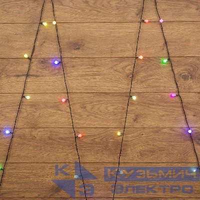 Гирлянда светодиодная "Шарики" 5м d15мм 30LED RGB 3.6Вт 220-240В IP20 провод ПВХ темн. зел. Neon-Night 303-539