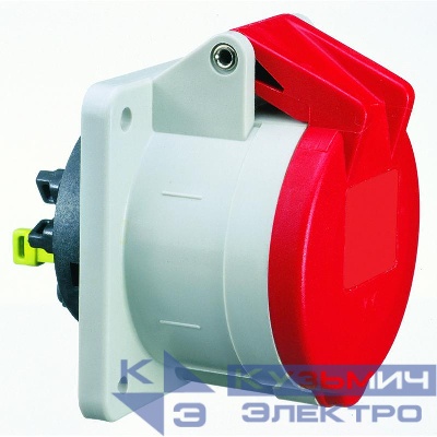 Розетка панельная 16А 5п 6ч 400В IP44 прямая фланец 70х70х4 Quick Connect Bals 13895