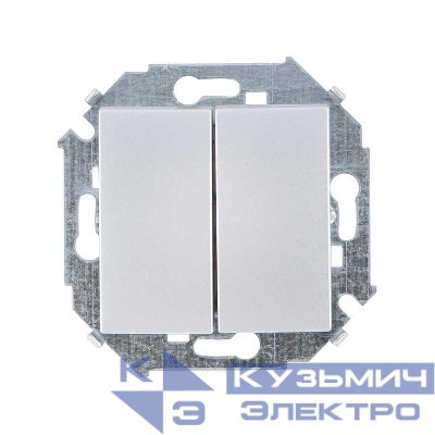Переключатель проходной 2-кл. СП Simon 15 16А IP20 винтов. зажим механизм алюм. Simon 1591397-033