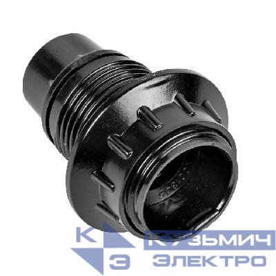 Патрон карболитовый с кольцом E14 черн. EKF LHC-E14-r-s