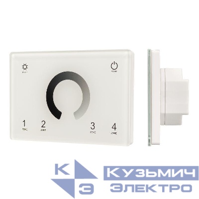 Панель Sens SMART-P79-DIM White (230В 4 зоны 2.4G) (IP20 пластик) Arlight 028398