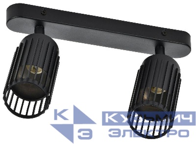 Светильник 4208 2хGU10 настенно-потолочный черн. IEK LT-USB0-4208-GU10-2-K02
