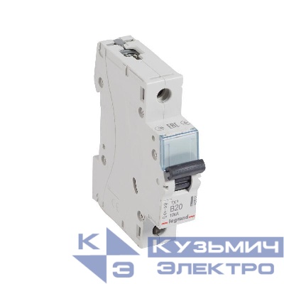 Выключатель автоматический модульный 1п B 20А 10кА TX3 6000 1мод. 230/400В Leg 403861