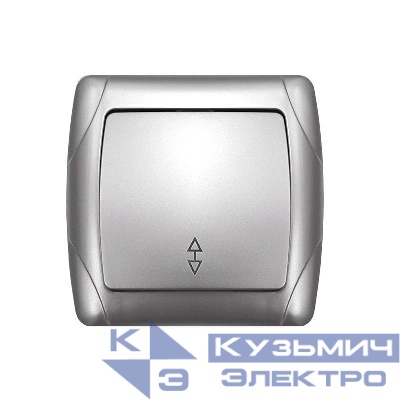 Переключатель проходной 1-кл. СП Маргарита 10А IP20 серебр. UNIVersal М0025-S
