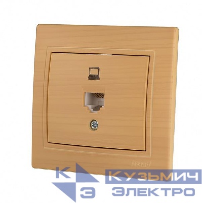 Розетка компьютерная 1-м Mira RJ45 ясень LEZARD 701-4747-139