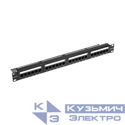 Панель коммутационная с кабельным органайзером 19дюйм 1U 24 порта U/UTP RJ-45 CAT 5e PRO Rexant 02-0031