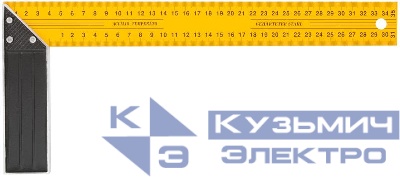 Угольник столярный усиленный 350мм желт. FIT 19435