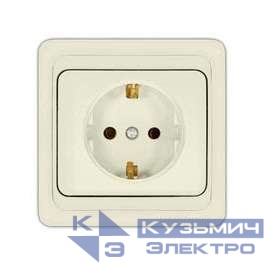 Розетка 1-м СП Валери 16А с заземл. сл. кость UNIVersal Б-В0028