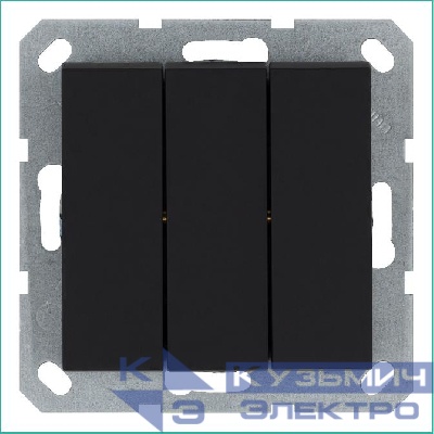 Выключатель 3-кл. 10А IP20 механизм черн. матовый soft touch Jasmart G3031PB