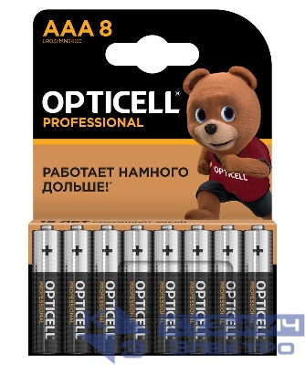 Элемент питания алкалиновый AAA/LR03 (блист. 8шт) Professional Opticell 5052008