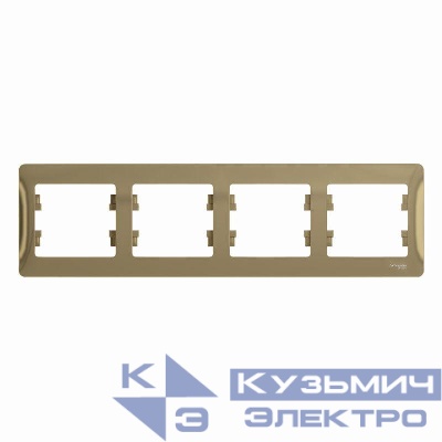 Рамка 4-м Glossa горизонт. титан SE GSL000404