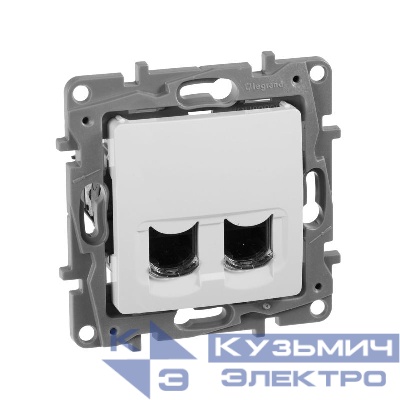 Розетка компьютерная 2-м СП Etika RJ45 кат.6 UTP механизм бел. IEK 672254