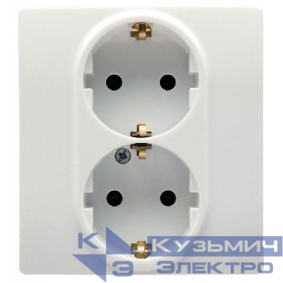 Розетка 2-м СП Etika 16А IP31 250В с заземл. защ. шторки бел. IEK 672273