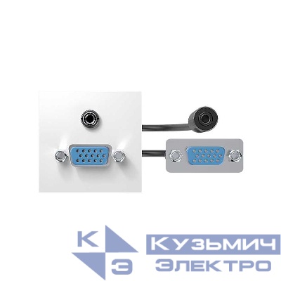 Модуль с адаптером проходной VGA + MiniJack мама/мама бел. Simon 400 40000191-030