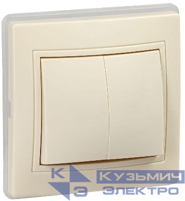 Выключатель 2-кл. СП Кварта ВС10-2-0-ККм-44 10А крем. GENERICA KV-V20-10-44-K33