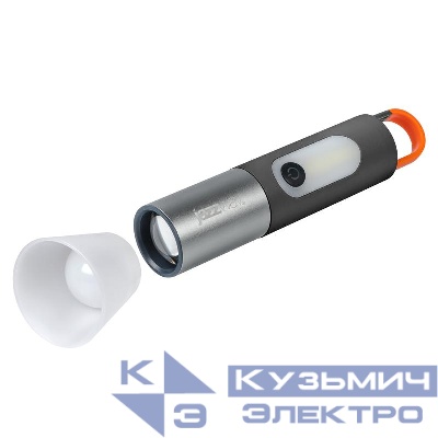 Фонарь светодиодный ручной аккумуляторный Accu1-L5W/L3W-bk 5Вт+3Вт Li-ion 18650 1200мА.ч IP43 JazzWay 5048812