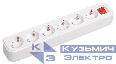 Колодка удлинителя 6-м 16А Classic К06В 2P+PE 250В с выкл. IEK KYP11-16-06-00-ZK