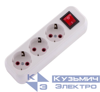 Колодка удлинителя 3-м с заземл. Lila с выкл. LEZARD 720-0300-302