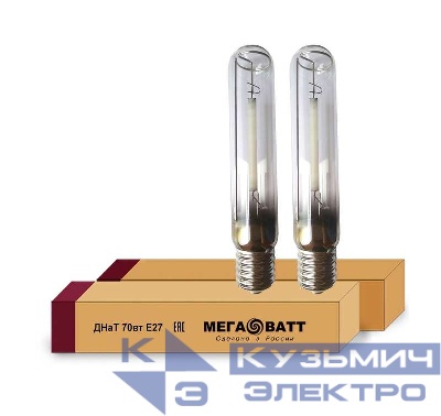 Лампа газоразрядная натриевая ДНаТ 70 E27 (25) МЕГАВАТТ 02911
