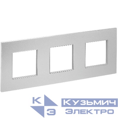 Рамка 3-м SKANDY SK-F33S металл серебр. IEK SK-M32-M-K23