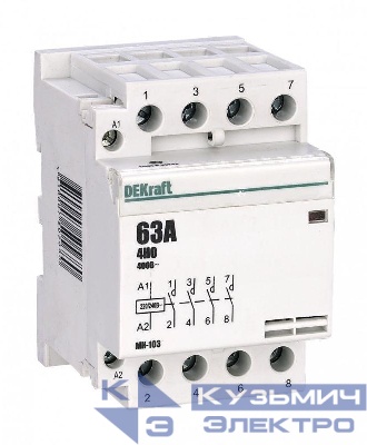 Контактор модульный МК-103 4НО 63А 230В DEKraft 18088DEK