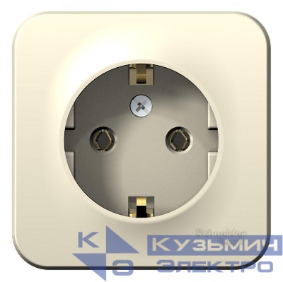 Розетка 1-м ОП Blanca 16А IP20 250В с заземл. без защ. шторок с изолир. пластиной молоч. SE BLNRA010112