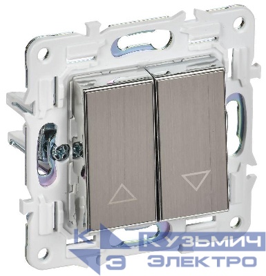 Выключатель жалюзи SKANDY 10А SK-V12N никель IEK SK-V15-0-10-K50