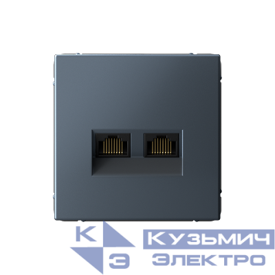 Розетка компьютерная 2-м ArtGallery RJ45 + RJ45 кат.5E механизм грифель SE GAL000785