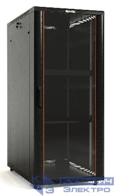 Шкаф напольный TTB-4268-AS 19дюйм 42U 2055х600х800мм передн. стеклян. дверь со стальными перфорир. боковинами; задн. дверь сплошная ручка с замком крыша нового типа RAL 9004 черн. Hyperline 392682