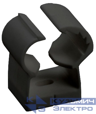 Клипса с фиксатором для глад. труб 35-42мм черн. (уп.12шт) IEK CTA00D-FL-035-K02