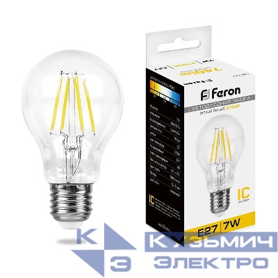 Лампа светодиодная LB-57 7Вт 2700К E27 230В FERON 25569