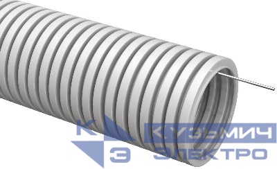 Труба гофрированная ПВХ d32мм с протяжкой сер. ELASTA (уп.10м) IEK CTG20-32-K41-010I