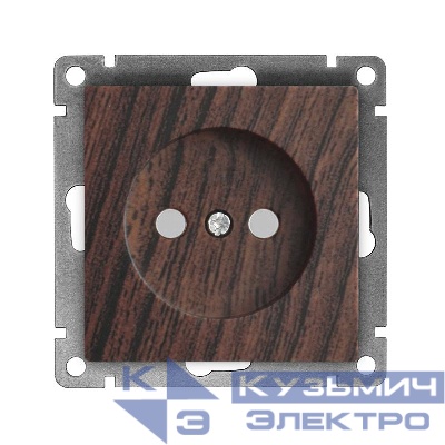 Розетка 1-м СП Афина 16А IP20 без заземл. защ. шторки механизм венге Universal A0047-V