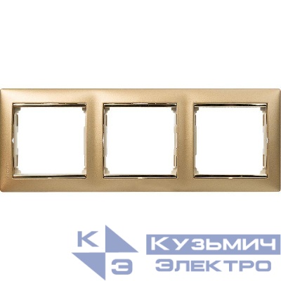 Рамка 3-м Valena горизонт. матов. зол. Leg 770303