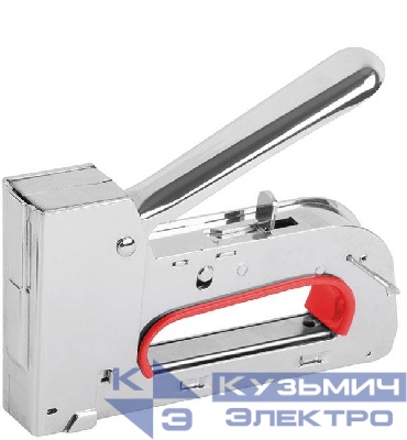 Степлер для узких скоб "тип 53F" 4-14мм рессорный механизм 2-х позиционная регулировка силы удара метал. корпус FIT 32162