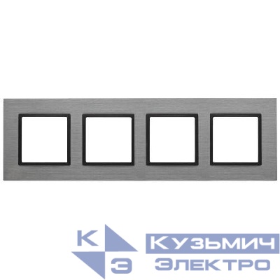 Рамка 4-м 14-5204-42 металл Elegance титан+антрацит ЭРА Б0034564