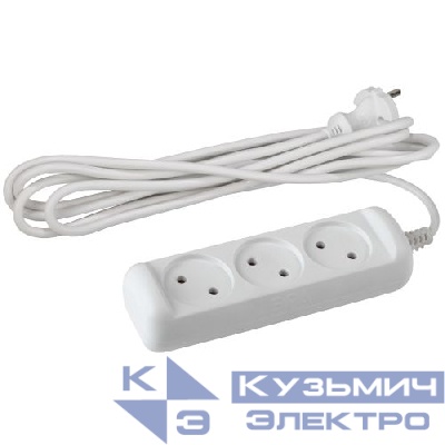 Удлинитель 3х7м без заземл. 10А IP20 U-3-7m-2х1 ПВС 2х1 Эра Б0028357