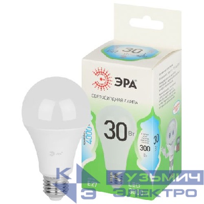 Лампа светодиодная GREEN LINE A65-30W-840-E27 GL 30Вт груша 4000К яркий свет бел. E27 Эра Б0067144
