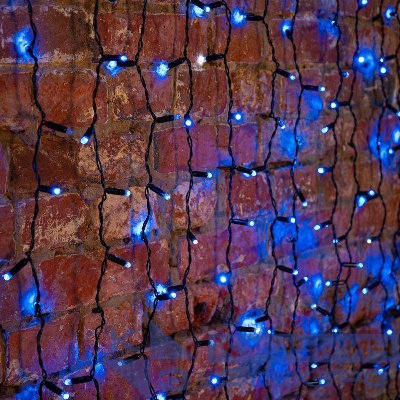 Гирлянда светодиодная "Светодиодный Дождь" 2х3м 760LED син. 78Вт 230В IP65 постоян. свечение провод черн. Neon-Night 235-143